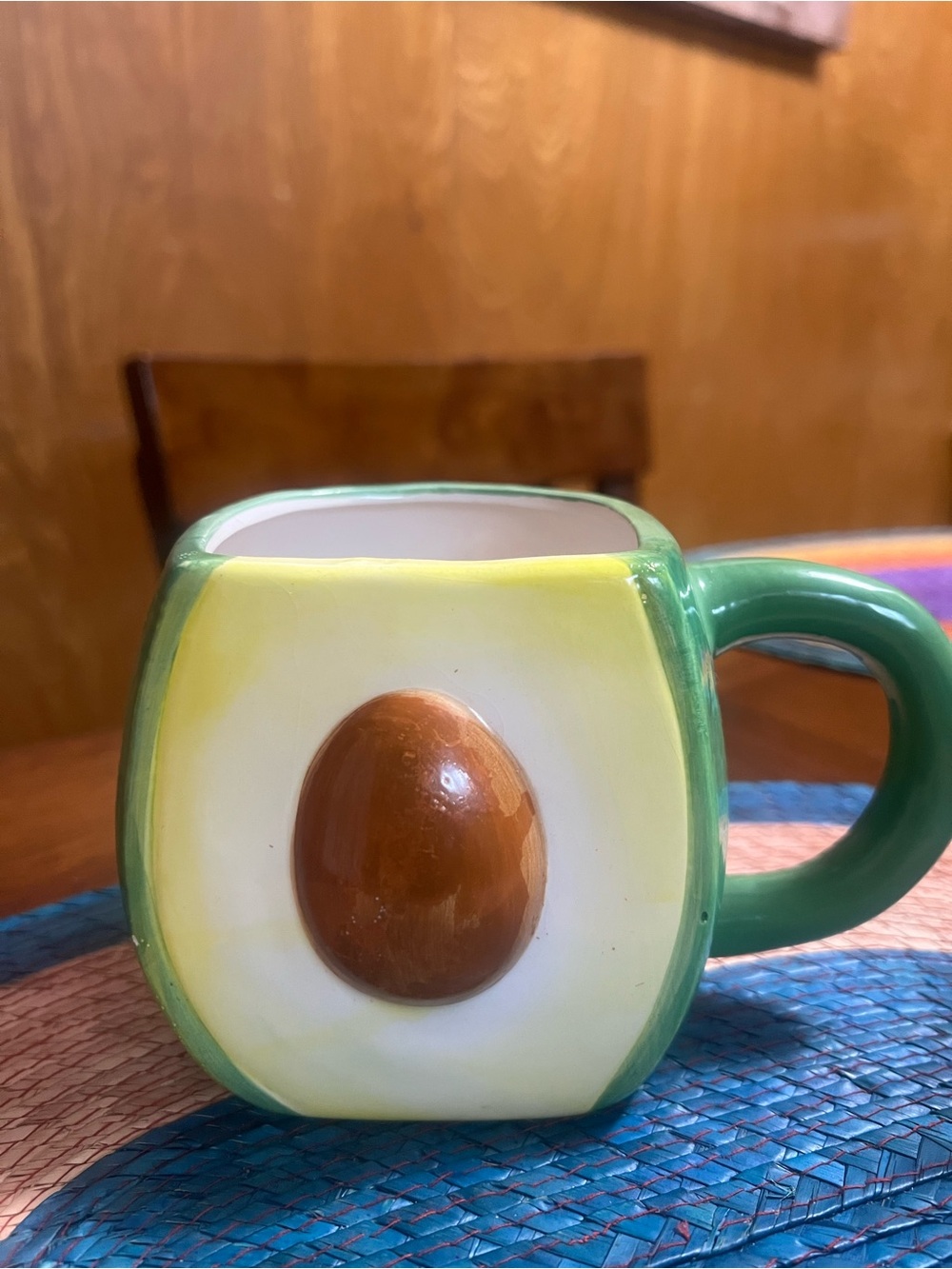 3D Cost Plus World Market Avocado Ceramic Mug in Green and Brown